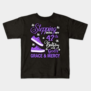 Stepping Into My 47th Birthday With God's Grace & Mercy Bday Kids T-Shirt